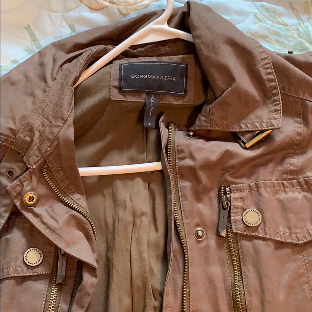 BCBG army green coat and vest